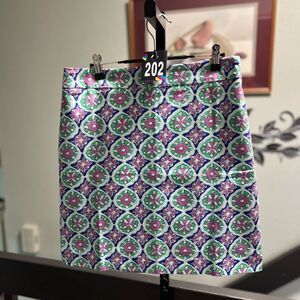 Talbots Geometric Floral Mini Skirt - Pink, Green, Blue #DO202